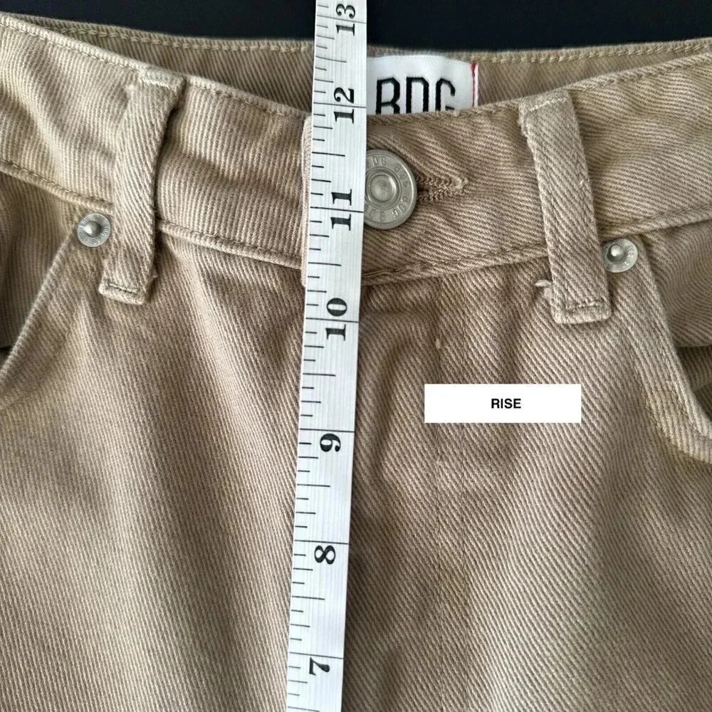 BDG Jeans Womens 27 Tan High and Wide Paint Side Stripe Crop Casual School Denim - Picture 8 of 12